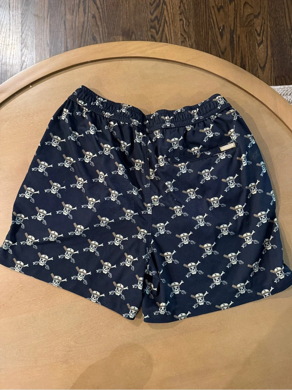 Men's Baseballism Skull Print Athletic Shorts